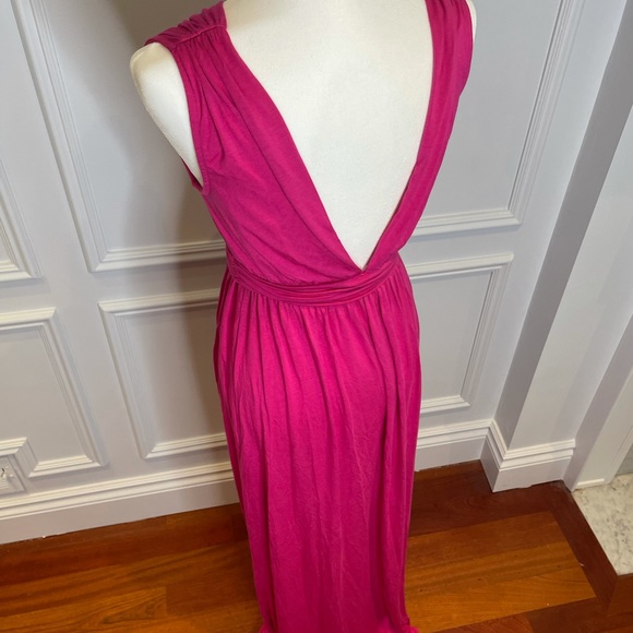 Rachel Pally XS Pink Maxi dress low V - Picture 4 of 11